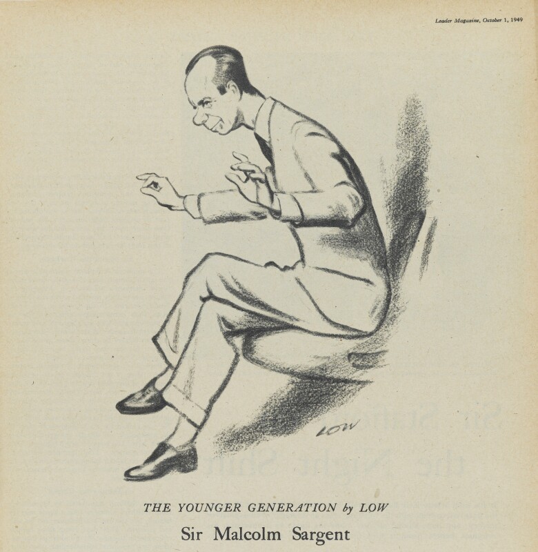 Sketch of Malcolm Sargent by cartoonist Low